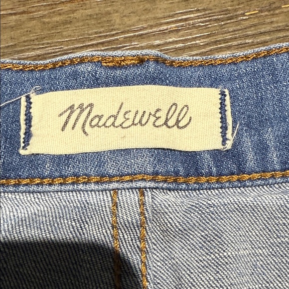 Madewell High Rise Denim Distressed Blue Jean Shorts - Picture 3 of 4